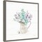Farmhouse Cotton II Bouquet in Vase by Beth Grove 16-in. W x 16-in. H. Canvas Wall Art Print Framed in Grey